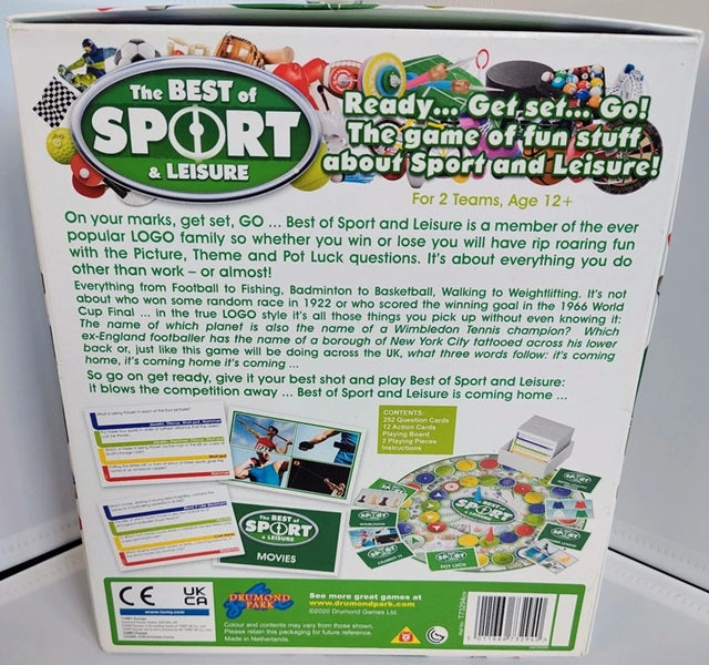 Box of 'The Best of Sport & Leisure' board game with colorful graphics and text.