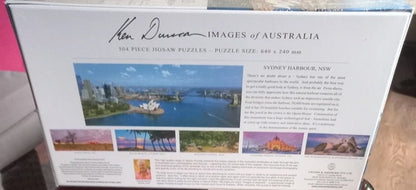 Puzzle box featuring images of Australia with a scenic view of Sydney Harbour.