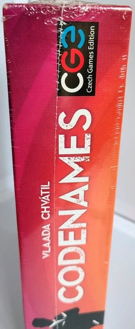 Box of Codenames Czech Games Edition with red and black design