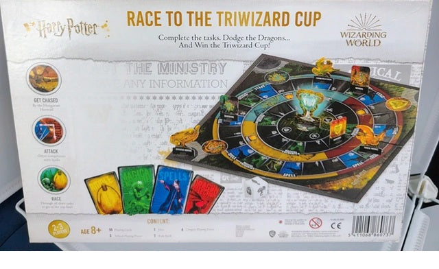 Back of Harry Potter board game box.