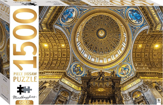 Mindbogglers Gold St Peters Basilica 1500 Piece JIgsaw Puzzle New