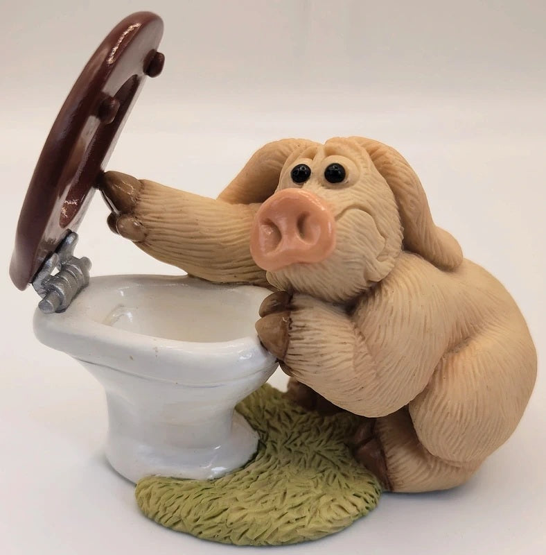 Piggin Morning After figurine handmade by David Corbridge in 2003. Rare collectable.