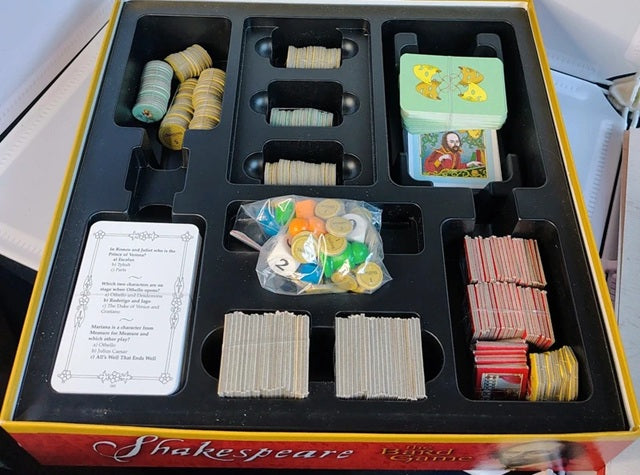 contents of  Shakespeare The Bard Game.