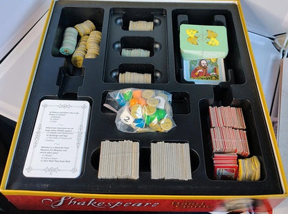 contents of  Shakespeare The Bard Game.