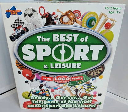 Box of 'The Best of Sport & Leisure' board game with various sports equipment illustrations.
