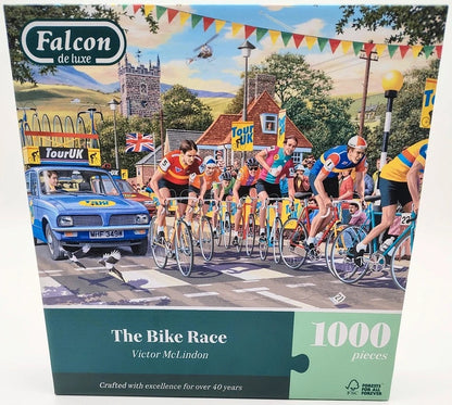 The Bike Race 1000 piece jigsaw puzzle by Falcon de Luxe. Victor McLindon.
