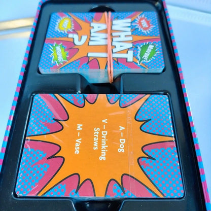 Colorful packaging with text and graphics on a blue background