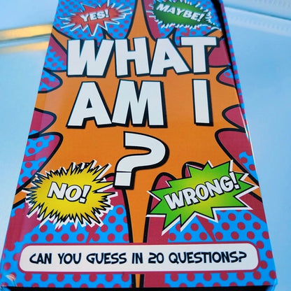 Colorful game box with text and question mark on a blue background