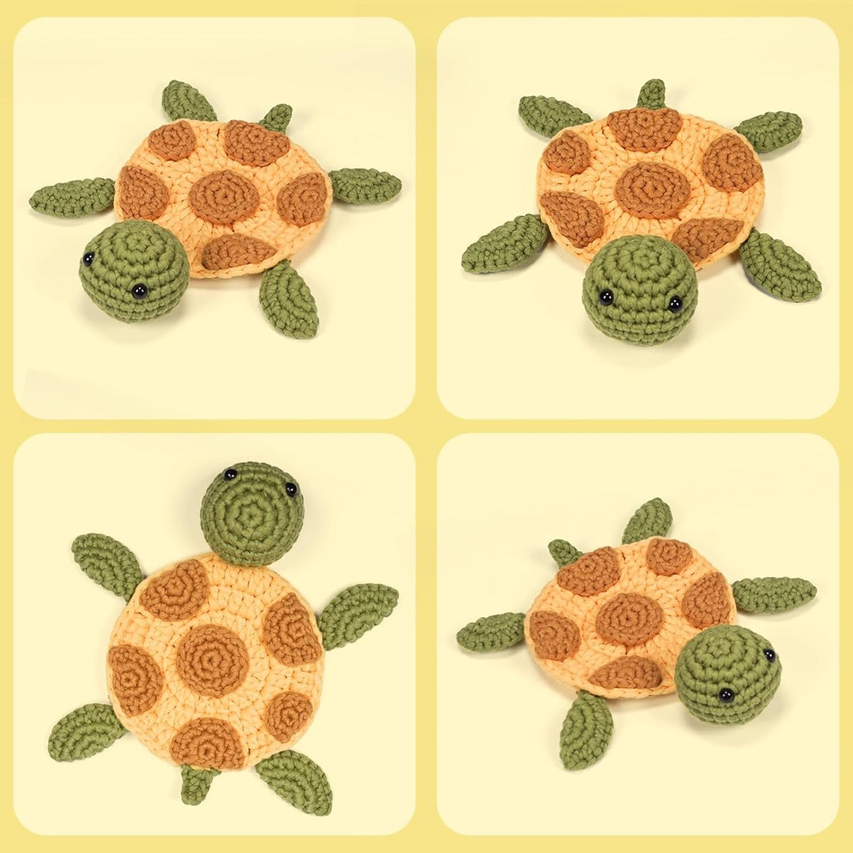 New WaldyWop Turtle Coaster Crochet Pattern Kit For Beginners - Complete DIY Amigurumi Craft Set - Teens and Adults