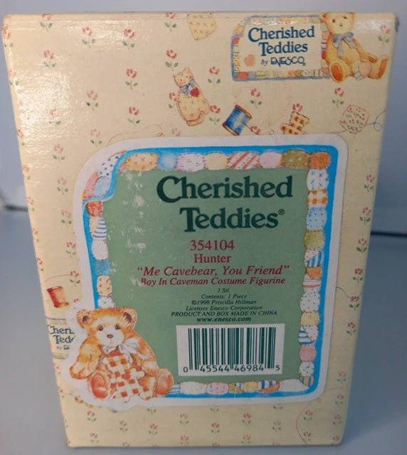 Box of Cherished Teddies figurine with teddy bear design on packaging