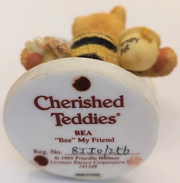 Cherished Teddies label on a white background