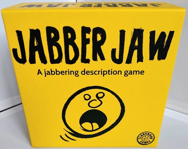Yellow box of 'Jabber Jaw' game with black text and logo.