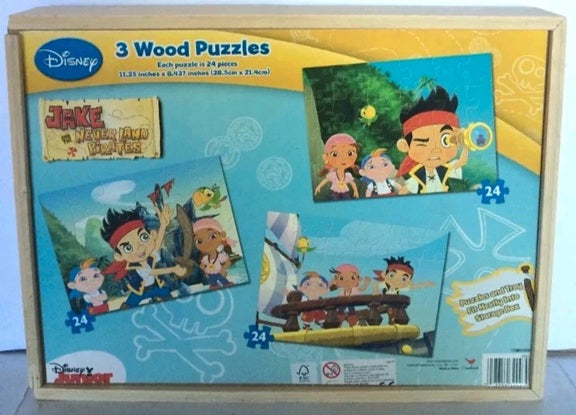 Disney Jake and the Never Land Pirates 3 wood puzzles packaging