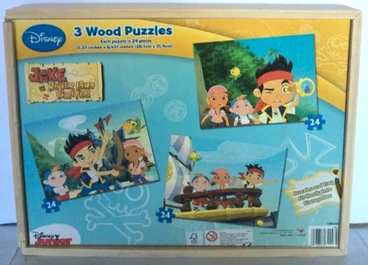 Disney Jake and the Never Land Pirates 3 wood puzzles packaging