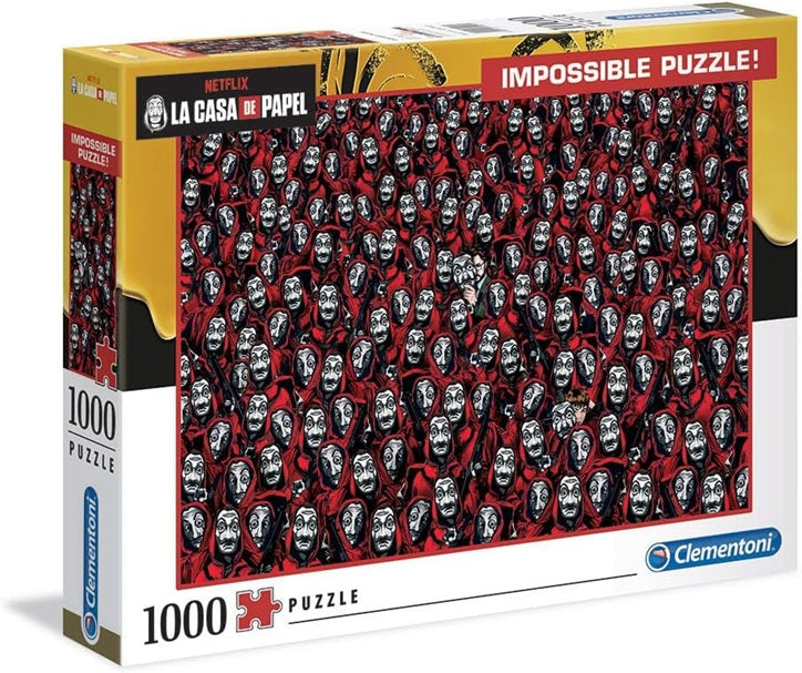Clementoni Impossible Puzzle packaging with Netflix and La Casa de Papel branding