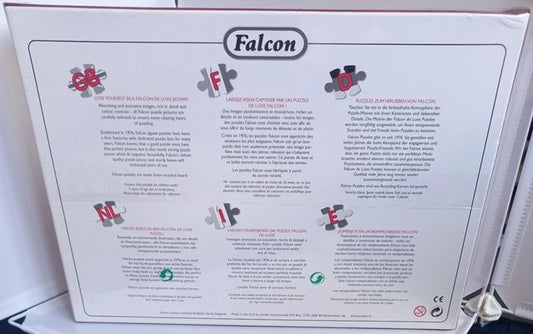Falcon product packaging with text and logos on a white background
