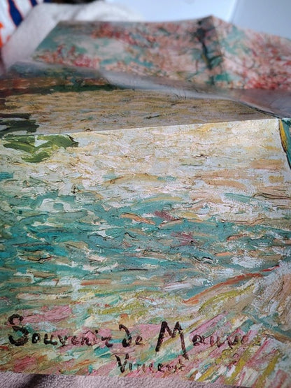 Artistic depiction of a landscape with Van Gogh's signature at the bottom.