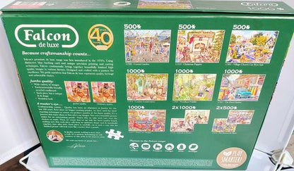 Falcon de luxe puzzle box with images of puzzles on a white background
