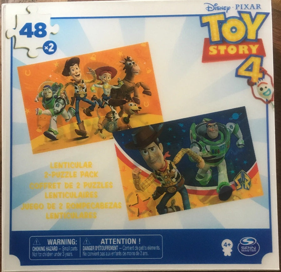 Toy Story 4 puzzle packaging with characters and Spin Master logo