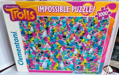 Pre‑Owned DreamWorks Trolls Impossible Puzzle 1000 Piece Clementoni Jigsaw Puzzle