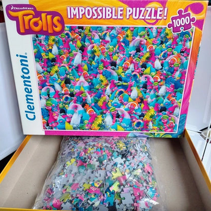 Pre‑Owned DreamWorks Trolls Impossible Puzzle 1000 Piece Clementoni Jigsaw Puzzle