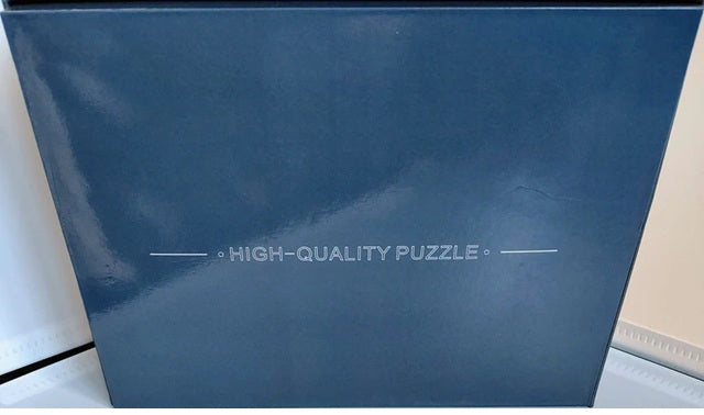 Blue box with 'High-Quality Puzzle' text on a white background