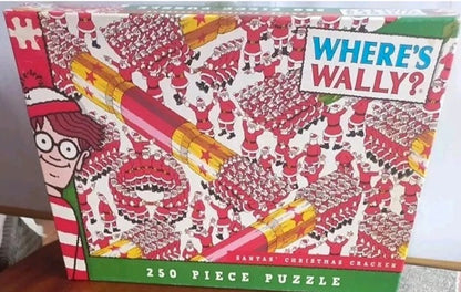 Where's Wally puzzle box with colorful design and text