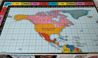 Map of North America on a grid with colorful borders